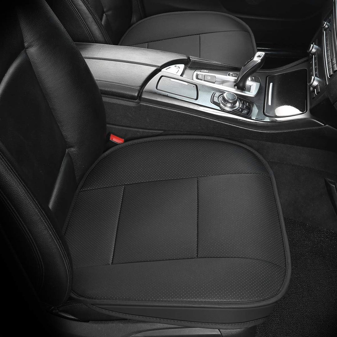 LUOLLOVE Sitzbezüg Auto Universal Leder Super Weich für Vordersitz 1 PC(Schwarz 52 x 51 cm) 1PC Schw