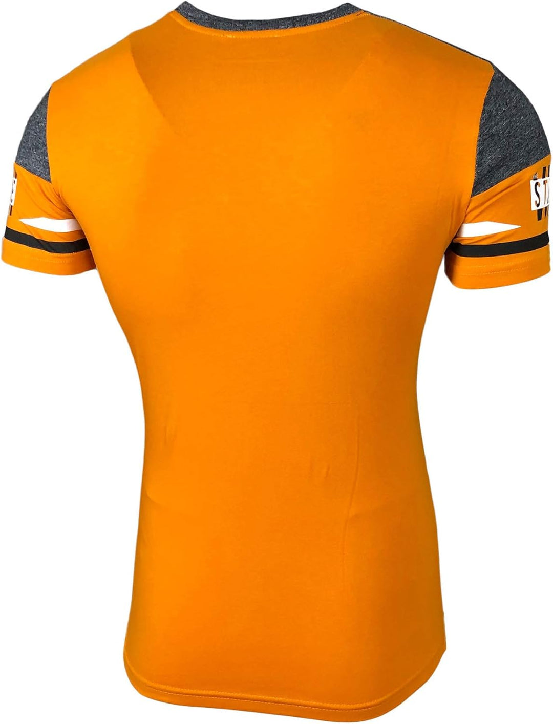 Herren Rundhals Vintage T-Shirt Kurzarm Slim Fit Design Fashion Top Print Shirt 2857 S Orange, S Ora
