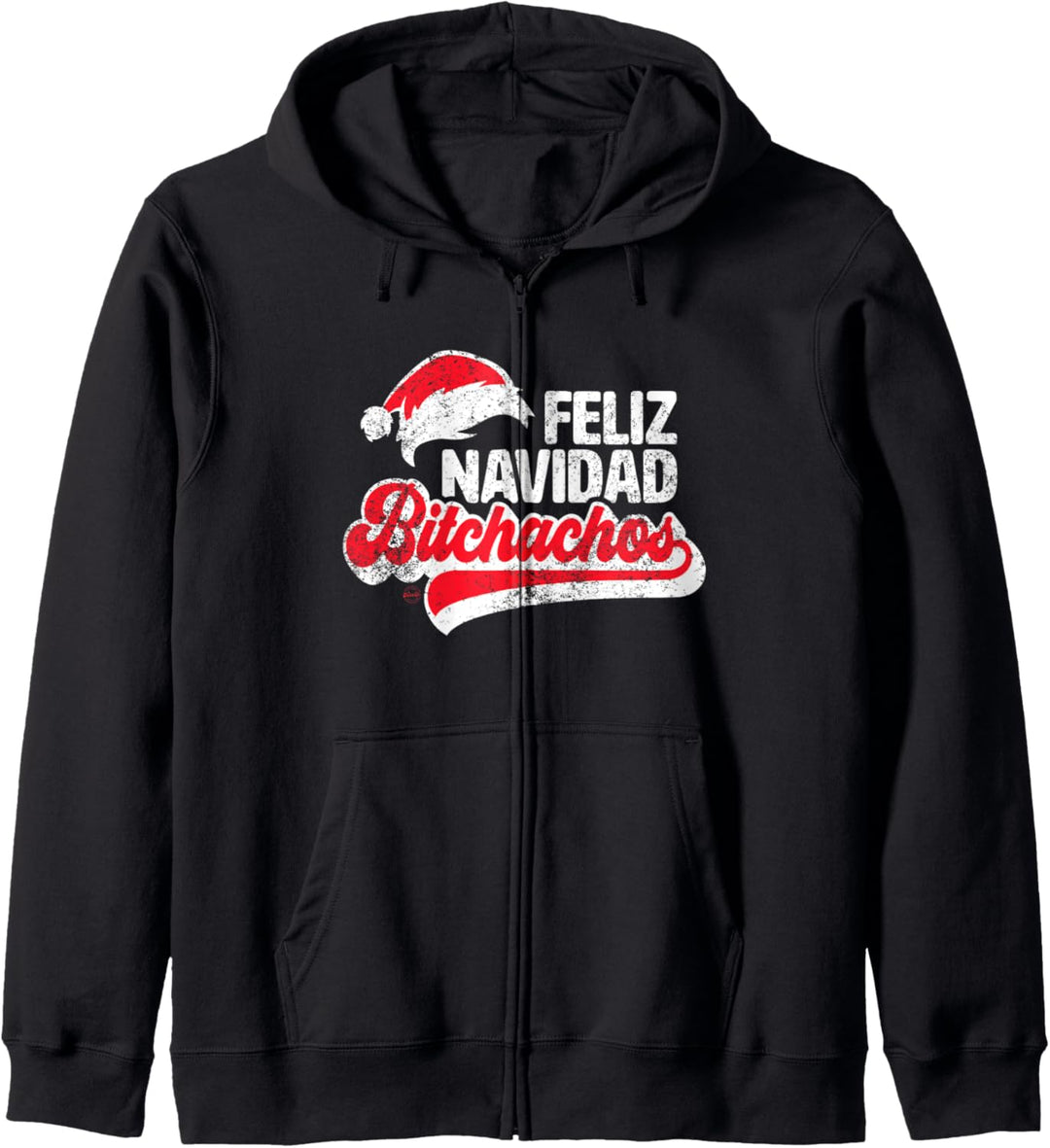 Feliz Navidad Bitchachos Lustiger Weihnachtsmann Spanisch Kapuzenjacke