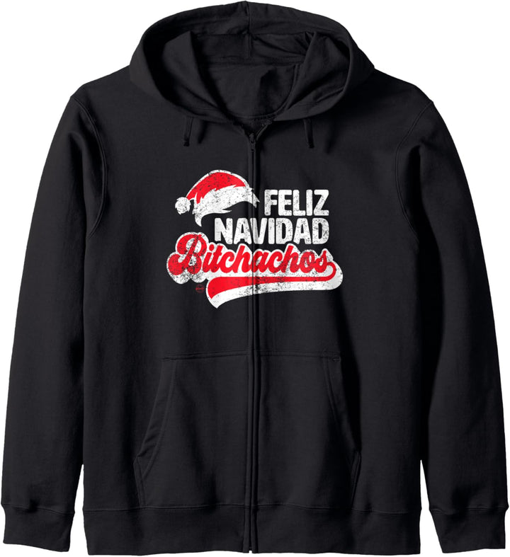 Feliz Navidad Bitchachos Lustiger Weihnachtsmann Spanisch Kapuzenjacke