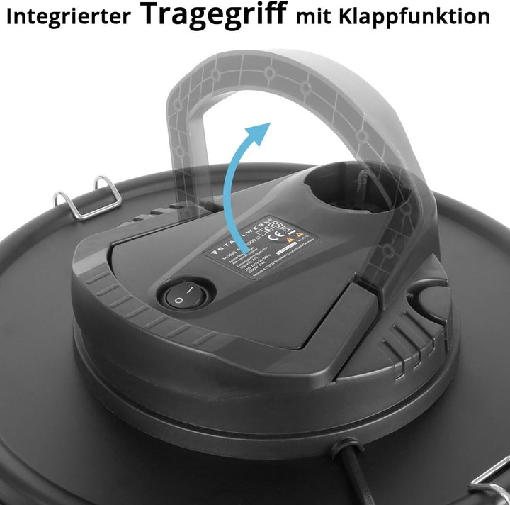 STAHLWERK Aschesauger – 1000 Watt Leistung, grosser 20 Liter Schmutzbehälter, Kamin- Staubsauger mit