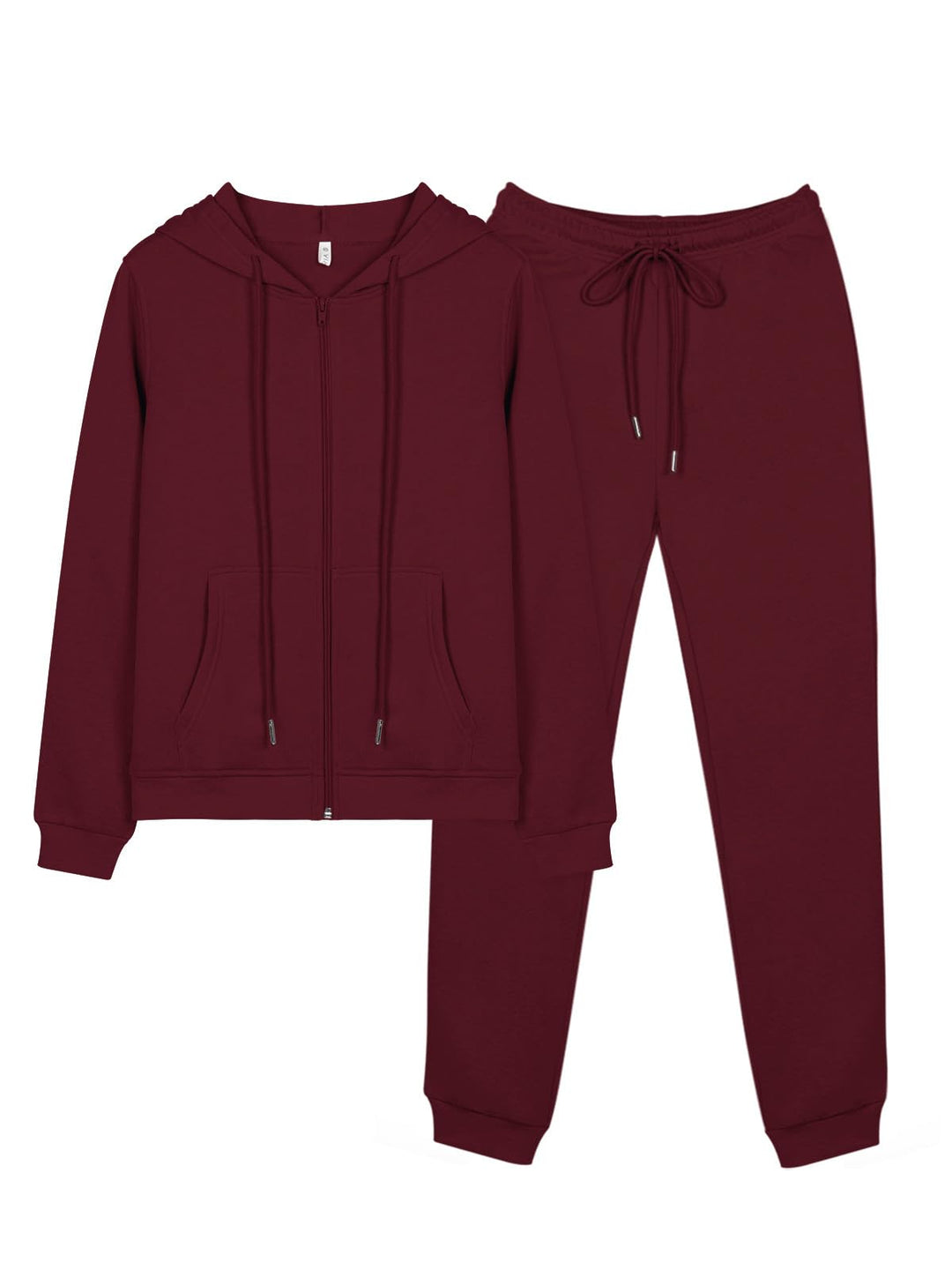 REORIA Damen Trainingsanzüge Warm Baumwolle Hausanzug Dicker Jogginganzug Set Langarmes Activewear W