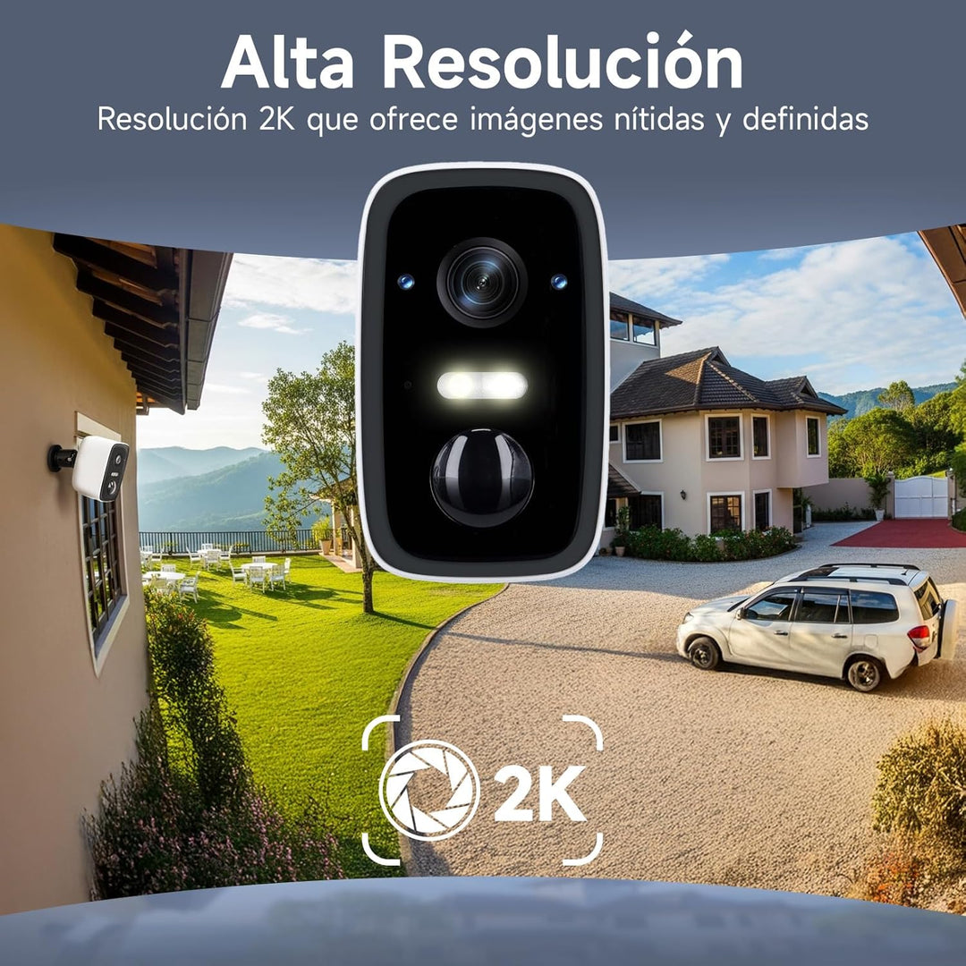 Rollei Überwachungskamera Wireless Security Cam 2K V2 Kabellose Kamera Überwachung Aussen Bewegungs