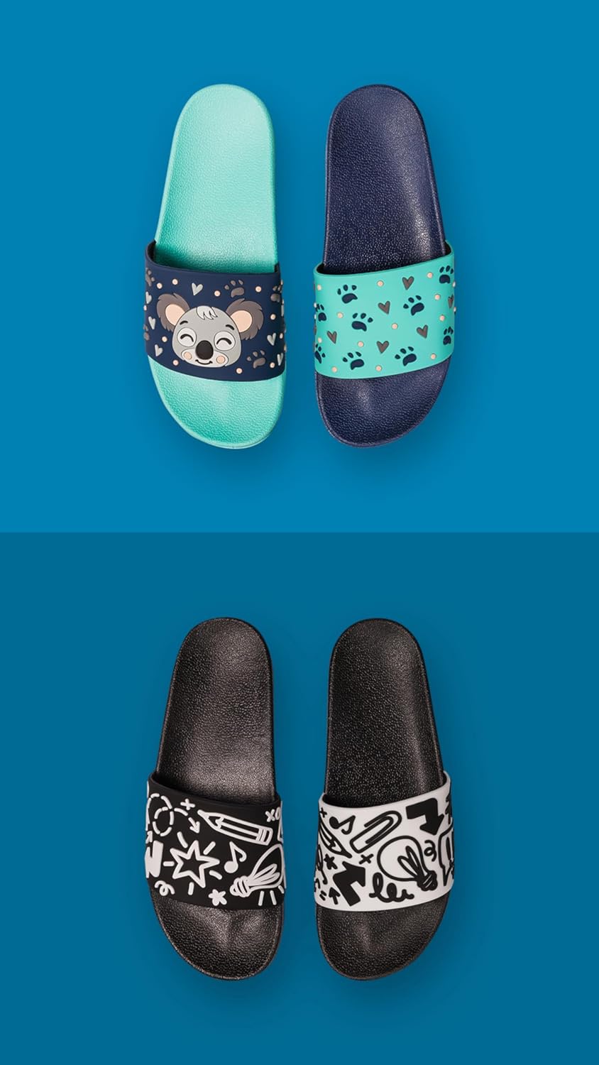 Dedoles Badeschuhe & Hausschuhe Damen Herren & Kinder Badesandalen lustige Designs Bücher Kaffee Par
