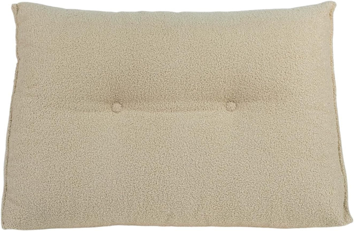 Rückenkissen für Bett & Sofa mit abnehmbarem, waschbarem Bezug [ 160 cm/Beige/Boucle ] Bequemes Keil