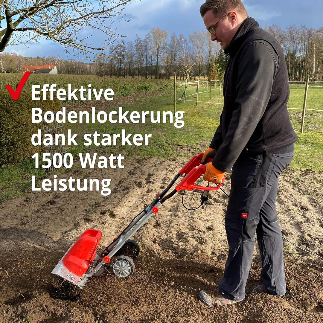 Elektro Bodenhacke (NEU) für effektive Bodenbearbeitung – 1500 Watt – 24 Messer – elektrische Garten