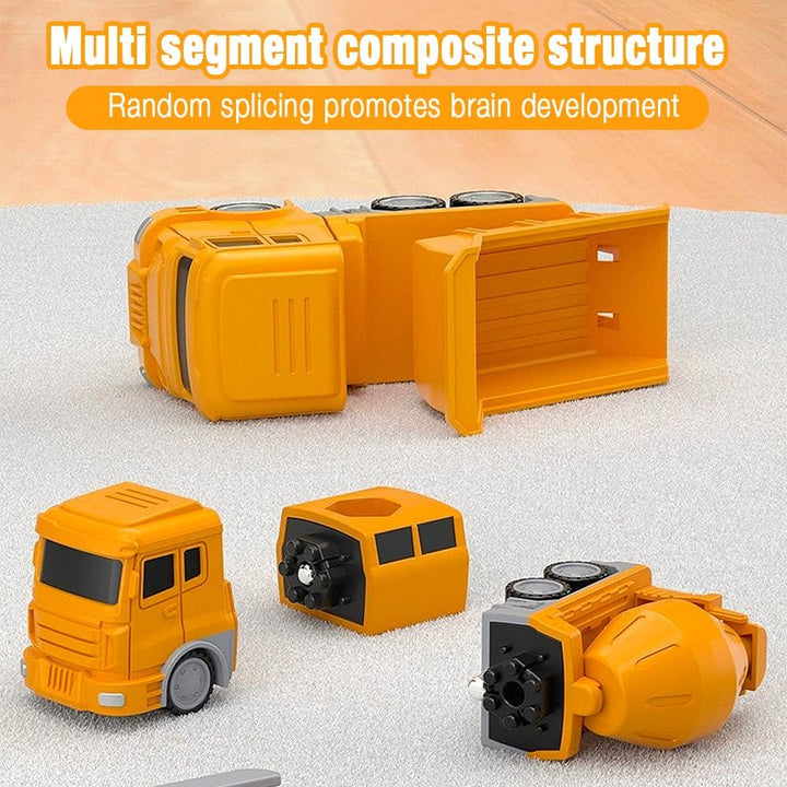 Mineup Magnetische Transform Spielzeug für Kinder, 26pcs Baustellenfahrzeuge Auto Spielzeugset, Robo