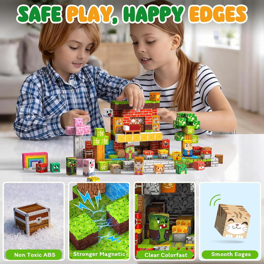 Magnetische Bausteine 220 PCS 2CM Magnetbausteine für Kinder ab 3 Jahre Blocks, Montessori Spielzeug