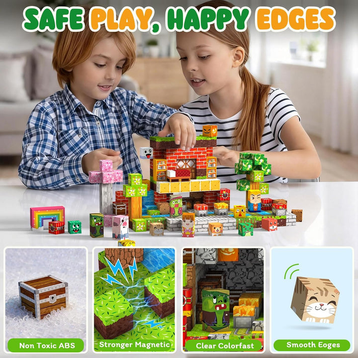 Magnetische Bausteine 220 PCS 2CM Magnetbausteine für Kinder ab 3 Jahre Blocks, Montessori Spielzeug
