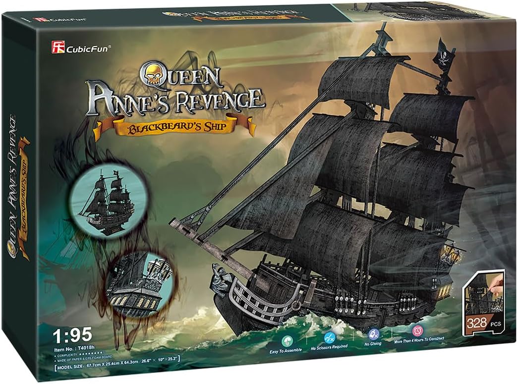 3D Puzzle Queen Anne's Revenge - 3 D Puzzle Für Kinder | 3D Puzzle Erwachsene | Modellbausatz Erwach