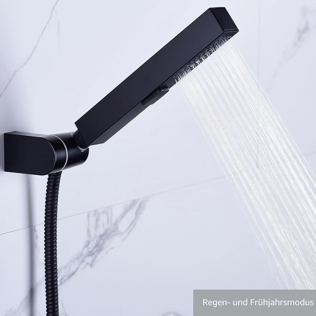 Handbrause Bigemai 3 Modi Wassersparender Duschkopf Hochdruck Viereck Duschbrause für Bad, Chrom (Sc