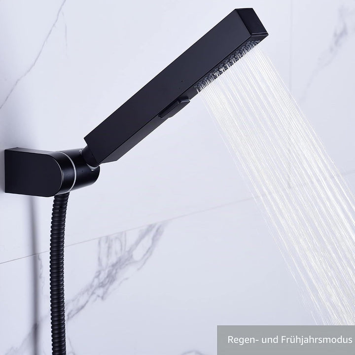 Handbrause Bigemai 3 Modi Wassersparender Duschkopf Hochdruck Viereck Duschbrause für Bad, Chrom (Sc