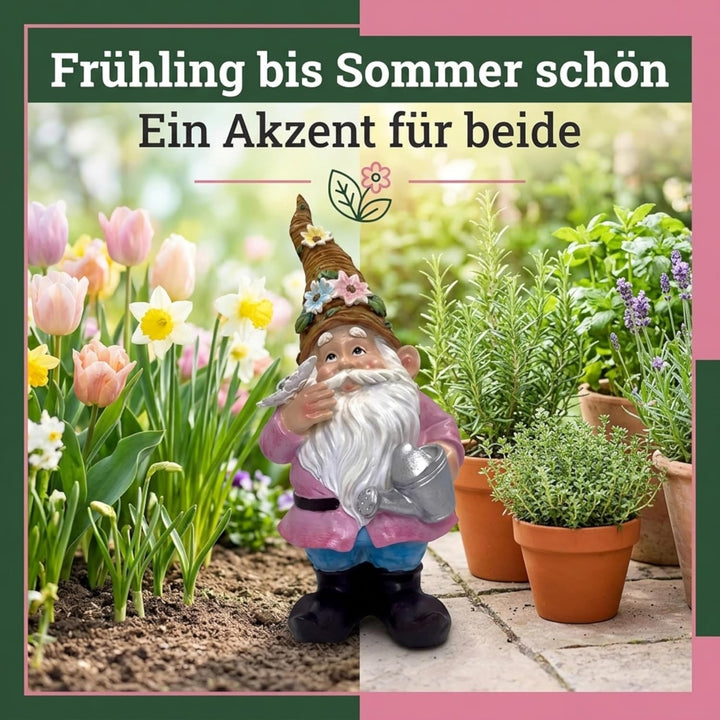 MIJOMA Gartenzwerg Gartengnom GNOME Dwarf Garten Dekoration Gartendeko Wichtel Zwerg für den Garten
