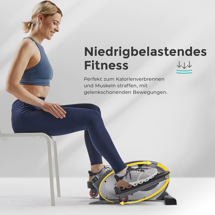 Sunny Health & Fitness Kompakter Untertisch-Ellipsentrainer, Tragbare Pedal-Trainingsmaschine für da