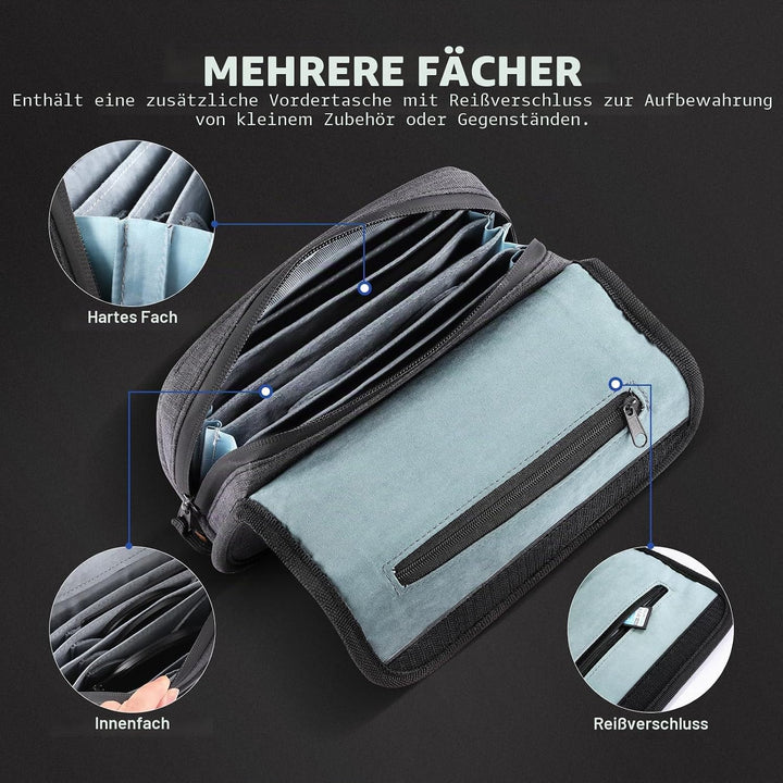 NEEWER Kamera Objektiv Filtertasche mit wasserabweisender Hartschale, 6 weichen Taschen, Schultergur