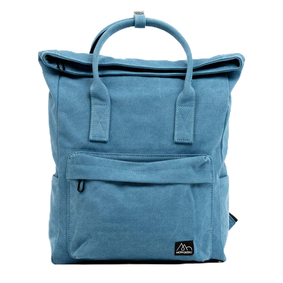Canvas-Rucksack Kolibri/Alltagsbegleiter mit 20l Volumen/Fächervielfalt/Rolltop – Blau