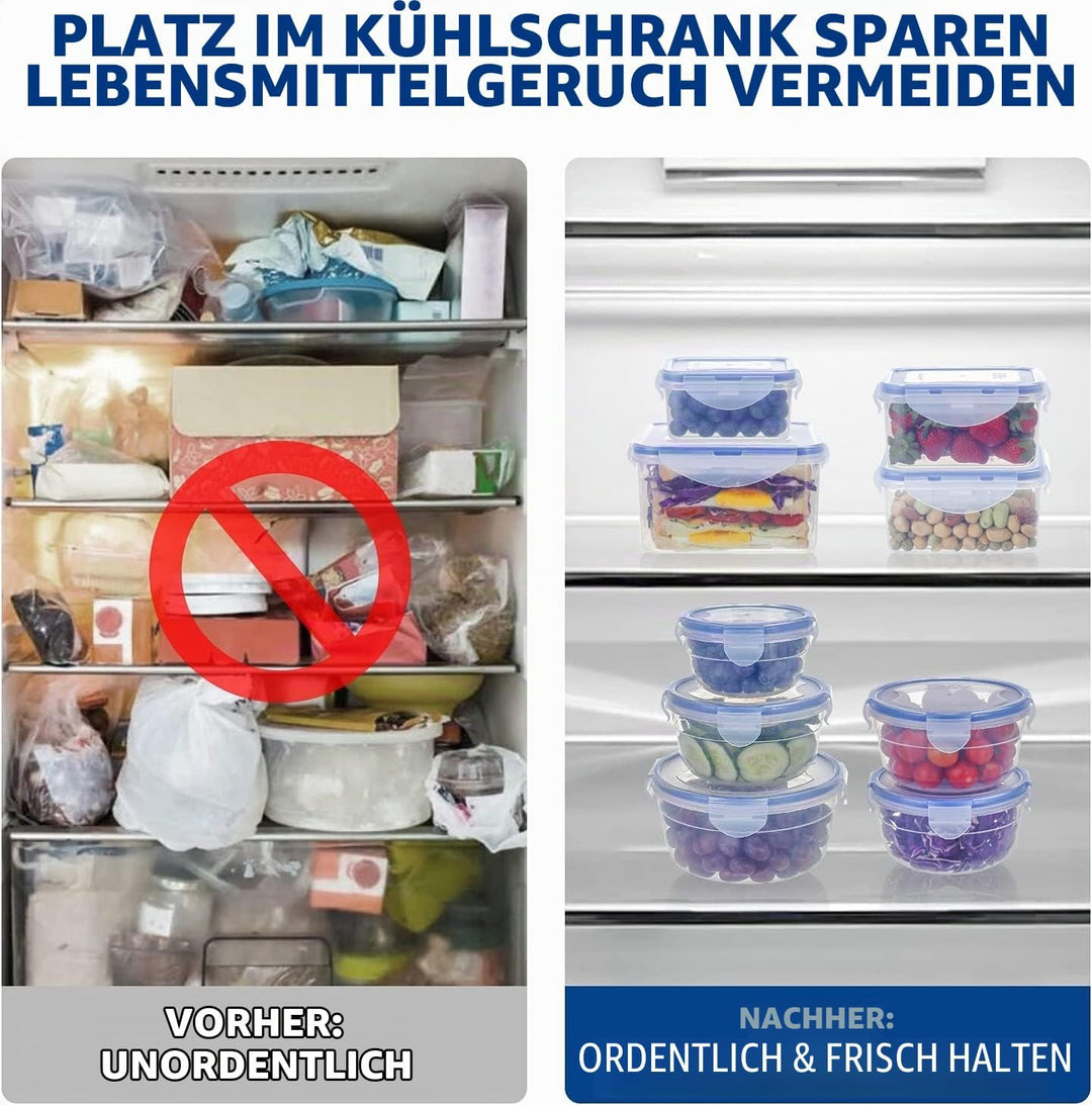 6er-Set Kunststoff Frischhaltedosen mit Deckel 0,3L 0,6L 1,25L BPA-frei Gefrierdosen, Sandwich Box,