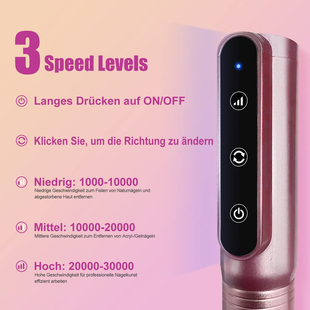 Elektrische Nagelfräser, Elektrische nagelfeile Maniküreset, 30000u/Min 11 in 1 USB Nagelknipser Set