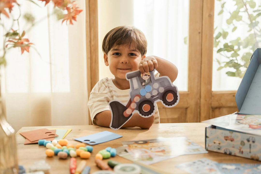Little Dutch Bastelset/Kreativitätsbox XL - für Jungen ab 3 Jahren - Kreativ Basteln Aufkleber Stick