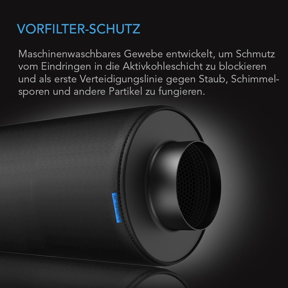AC Infinity Vorfiltertuch 200 mm – 2er-Pack Ersatztücher, passend für 200 mm Aktivkohlefilter zur Ge
