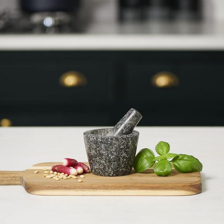 Cole & Mason Dorchester Mörser mit Stössel Klein 10 cm, natürlicher Granit, langlebiger Steinmörser