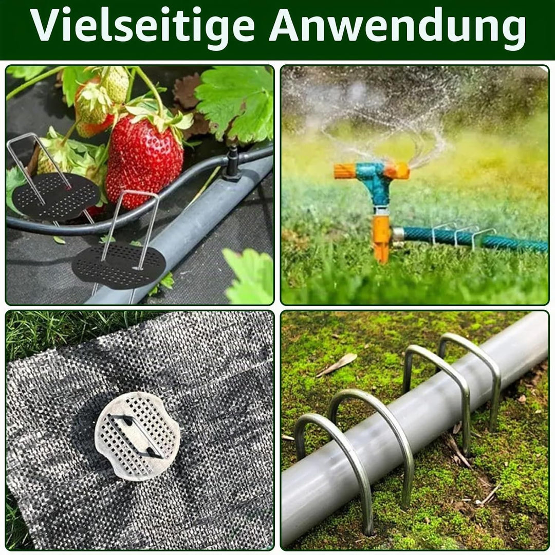 MIVIDE 100 Erdanker+100 Pufferscheiben für Erdanker, 150x35mm Anti-Rost Verzinkte Bodenanker, U-Förm