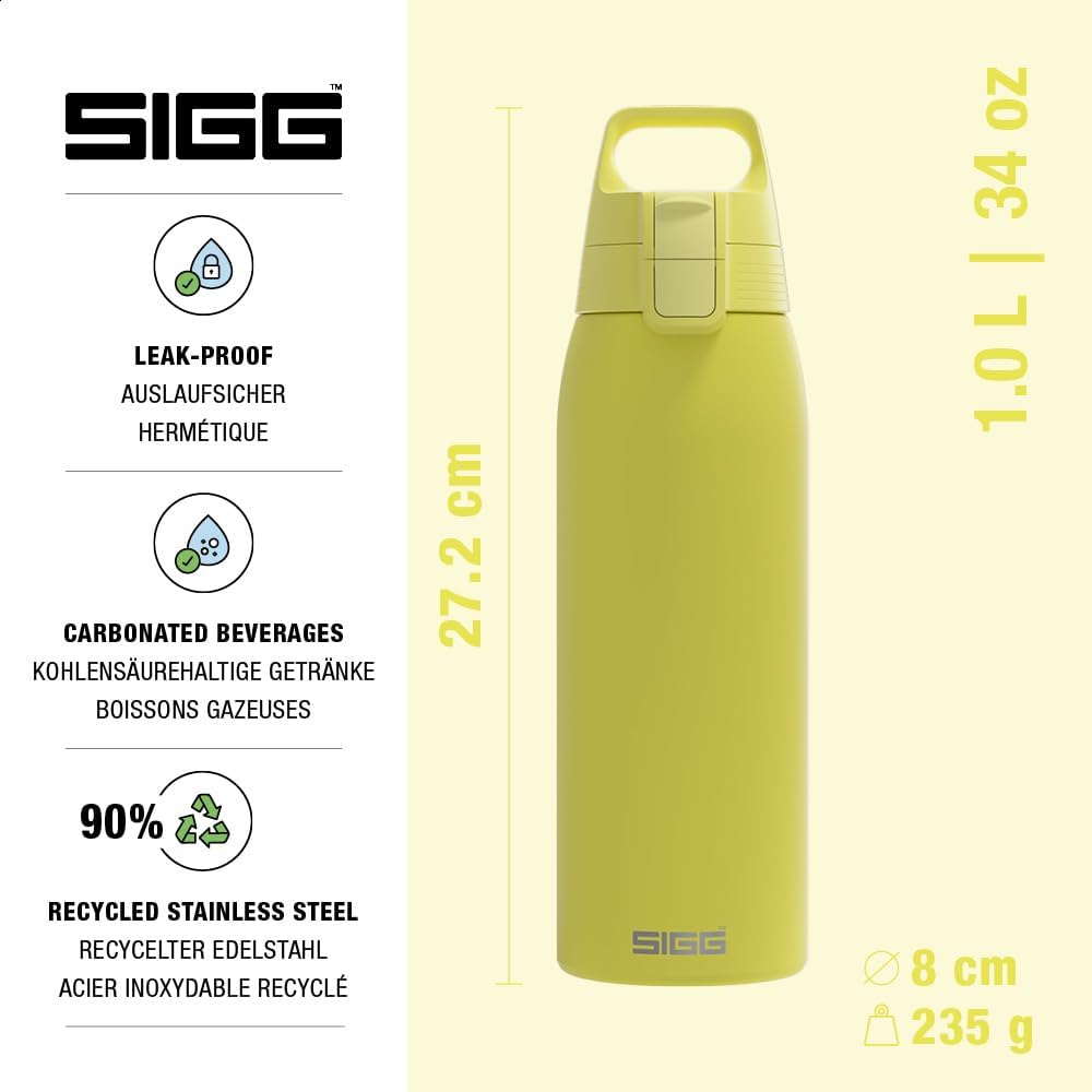 SIGG - Edelstahl Trinkflasche - Shield ONE - Für Kohlensäurehaltige Getränke Geeignet - Auslaufsiche