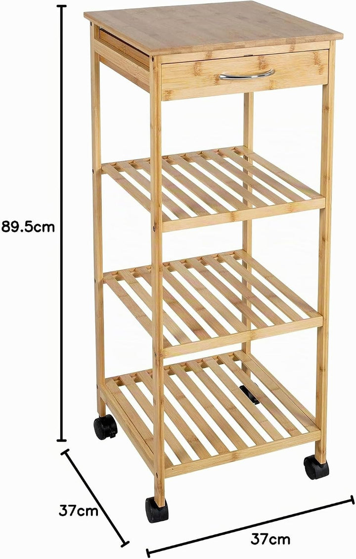 axentia Küchenwagen, ca. 37 x 89,5 x 37 cm, Holz