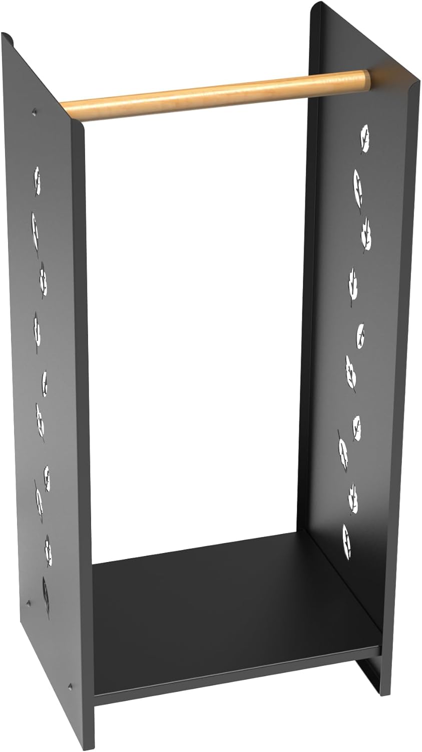 teileplus24 BHS8 Kaminholzregal Innen Aussen | Brennholzregal Metall | Kaminholzkorb | Industrial Lo