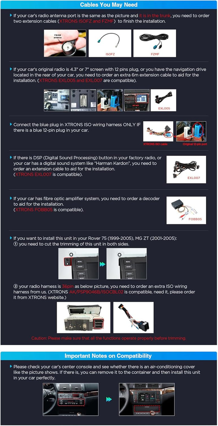 XTRONS 7 Zoll IPS Android 14 Autoradio mit Navi Octa Core 4+64GB für BMW E46 Rover ZT Eingebautes 4G