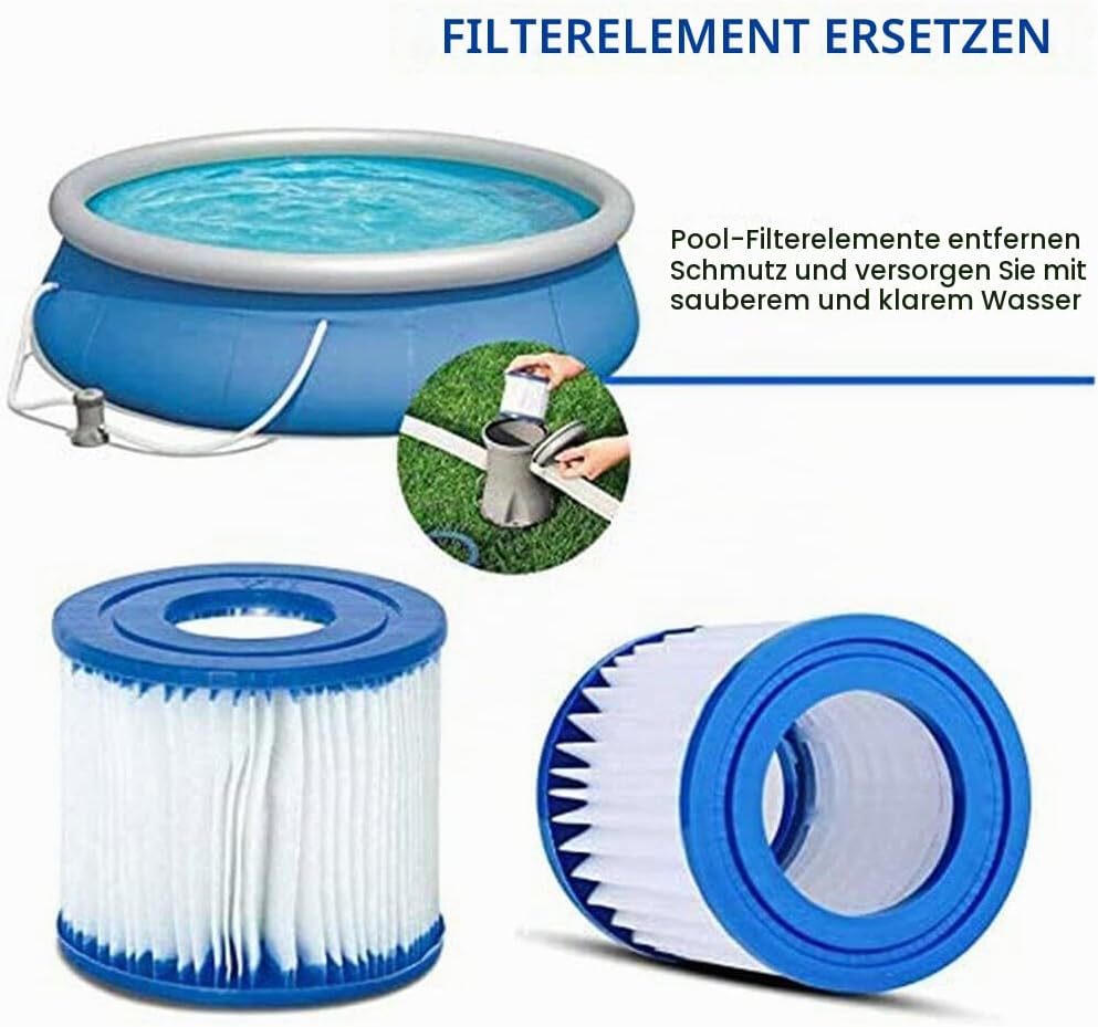 WuYan Filterkartusche für Typ D VII, Kartuschenpumpe kompatibel mit Best-Way Intex Typ D Filterkartu