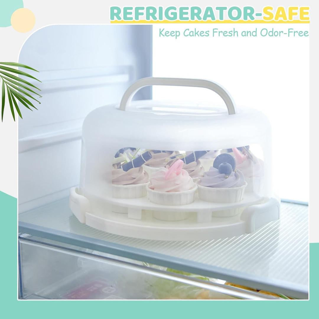 Ohuhu Kuchen Transportbox, Torten Transportbox mit Deckeln und Tragegriff, Tragbarer Tortentransport