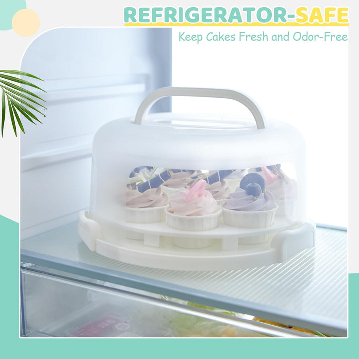 Ohuhu Kuchen Transportbox, Torten Transportbox mit Deckeln und Tragegriff, Tragbarer Tortentransport