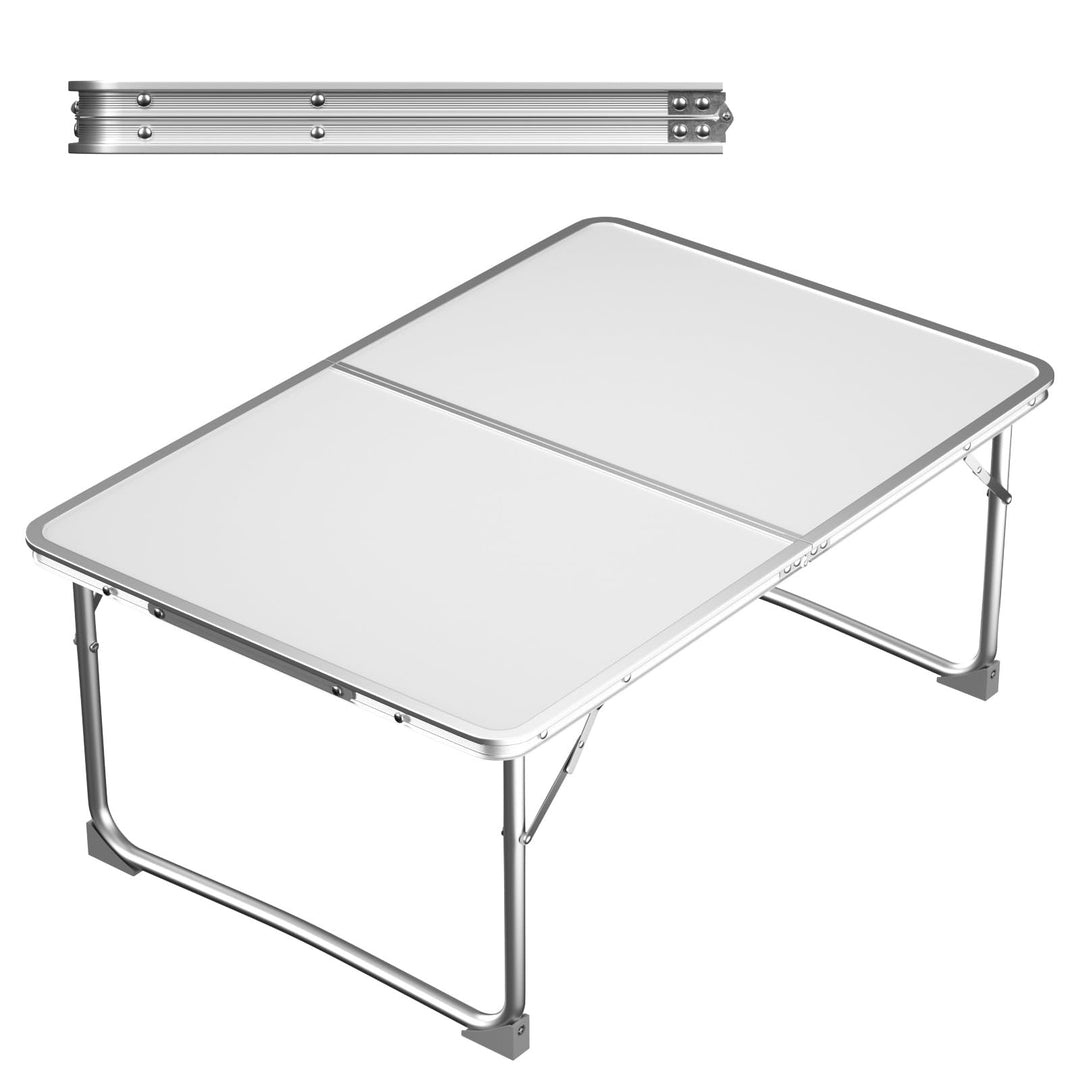 Bowose Klapptisch 60 x 40cm Aluminium Betttisch Frühstückstablett mit Füssen, Campingtisch 40KG Bela