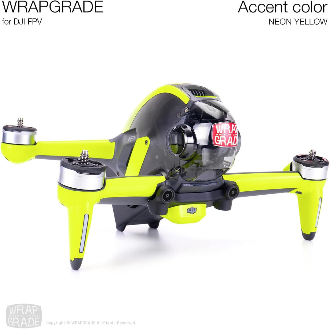 WRAPGRADE Skin Kompatibel mit DJI FPV | Accent Color (NEON YELLOW), Neon Yellow
