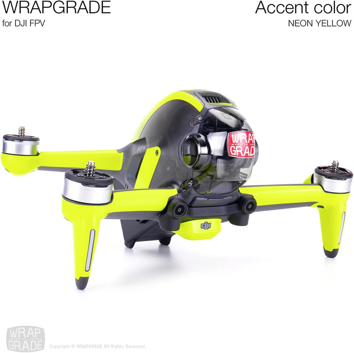 WRAPGRADE Skin Kompatibel mit DJI FPV | Accent Color (NEON YELLOW), Neon Yellow