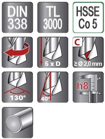 Ruko Spiralbohrer DIN 338 UTL 3000 D.11mm Spiral-L.94mm HSSE-Co 5