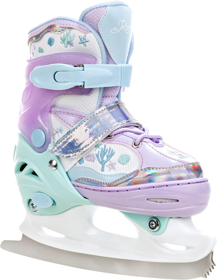 RAVEN 2in1 Kinder Schlittschuhe/Inline Skates Lia/Loret verstellbar mit LED Leuchtrad 30-33 (18-20,5
