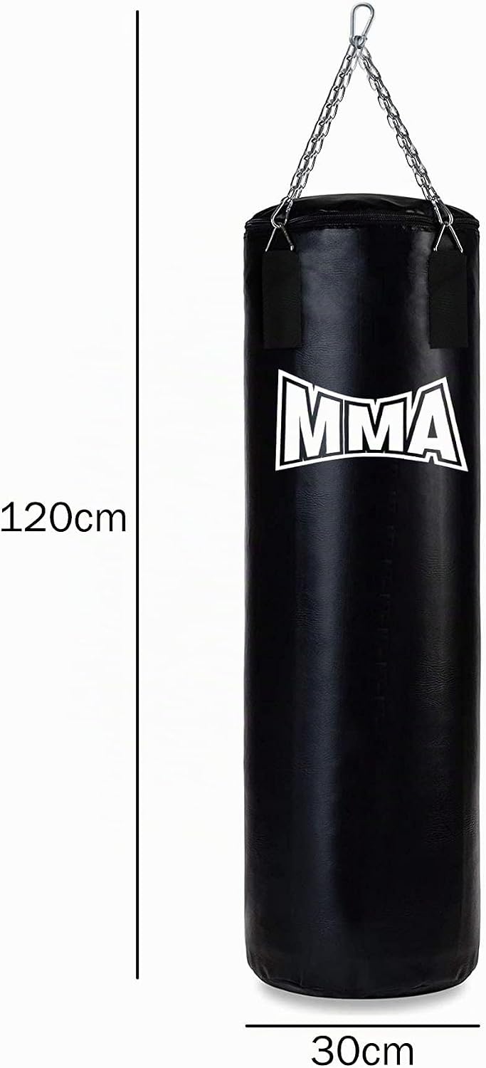 Boxersack Boxsack Hängend Gefüllt Punchingsäcke mit Kette und Deckenhaken [137] 120x30 cm, 120x30 cm