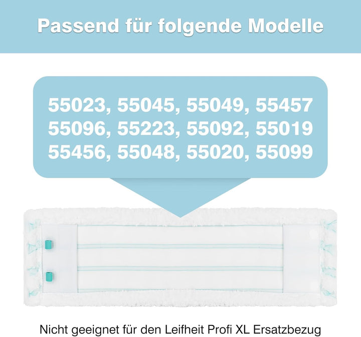 Tesmotor 3-Pack Ersatz Wischbezüge für Leifheit Profi XL Micro Duo, Bodenwischer Ersatzbezug für Lei