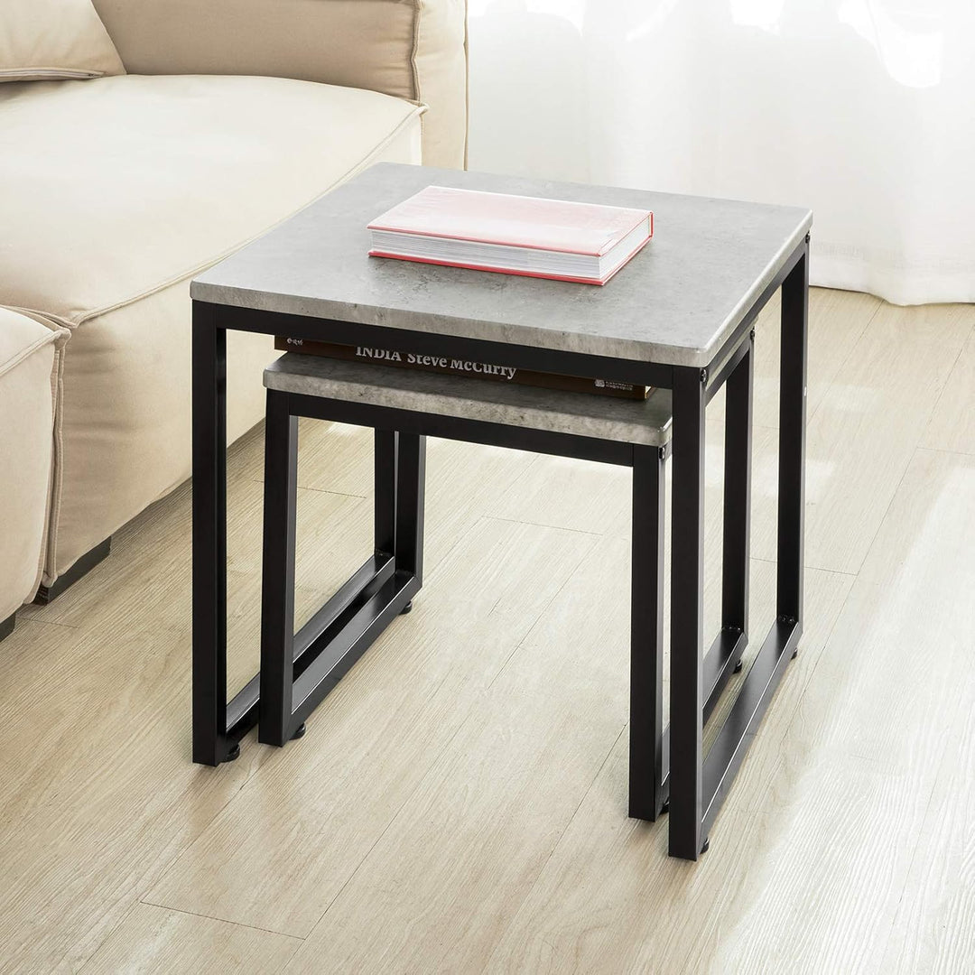 SoBuy FBT42-HG 2er Set Couchtisch Beistelltisch 2-teilig Satztisch Sofatisch Kaffeetisch Tisch-Set g