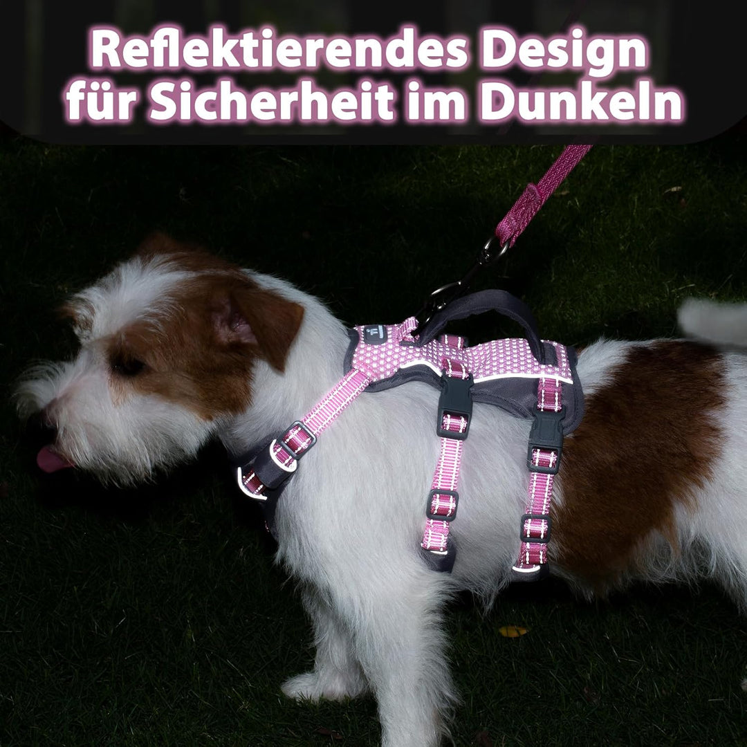 Huntboo Sicherheitsgeschirr Hund Ausbruchsicher, Panikgeschirr für Hunde, Reflektierendes Geschirr H