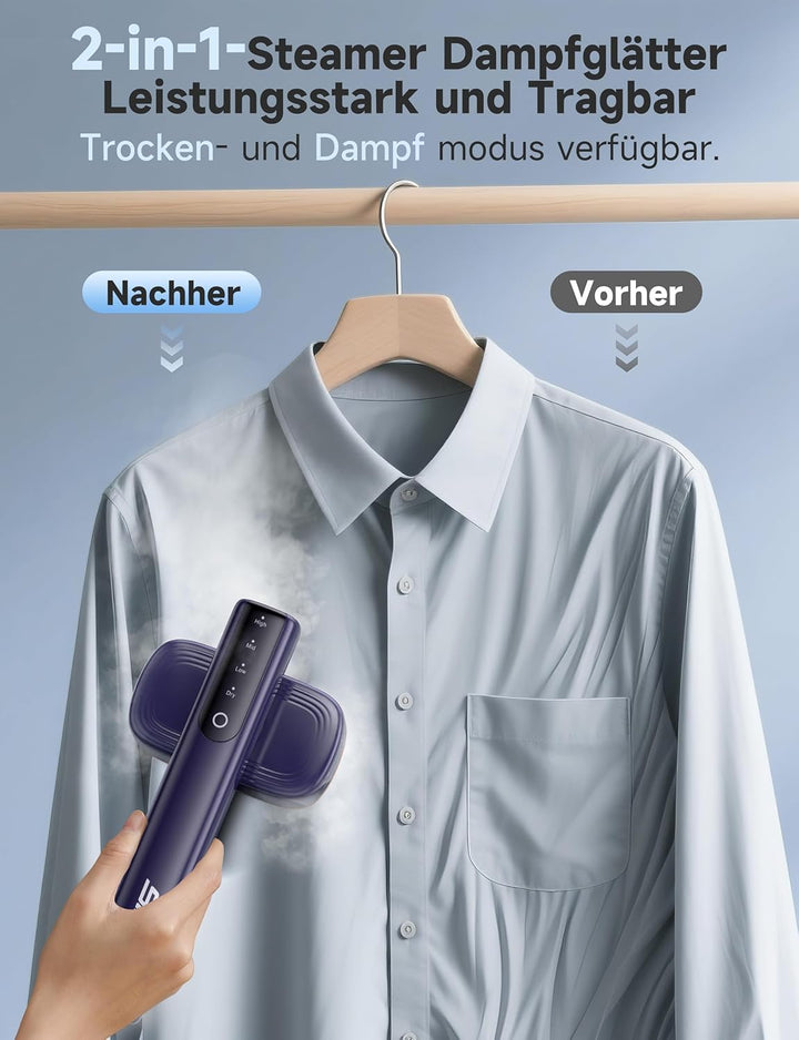Sundu Dampfglätter, 1200W Steamer, Reisedampfglätter mit LED-Anzeige, Touch-Bedienung, Tragbarem Min