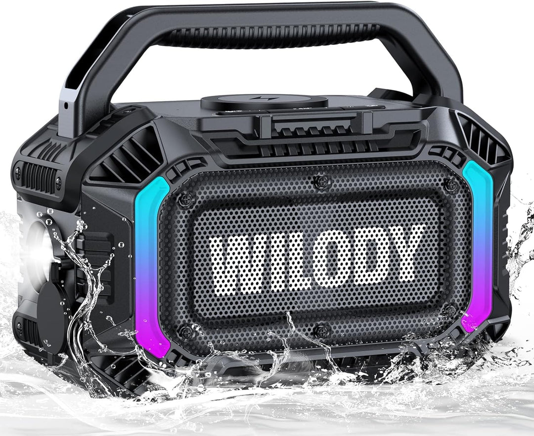 Wilody 100W Tragbare Bluetooth Lautsprecher Box,Bluetooth Lautsprecher mit Licht,Musikbox Bluetooth'