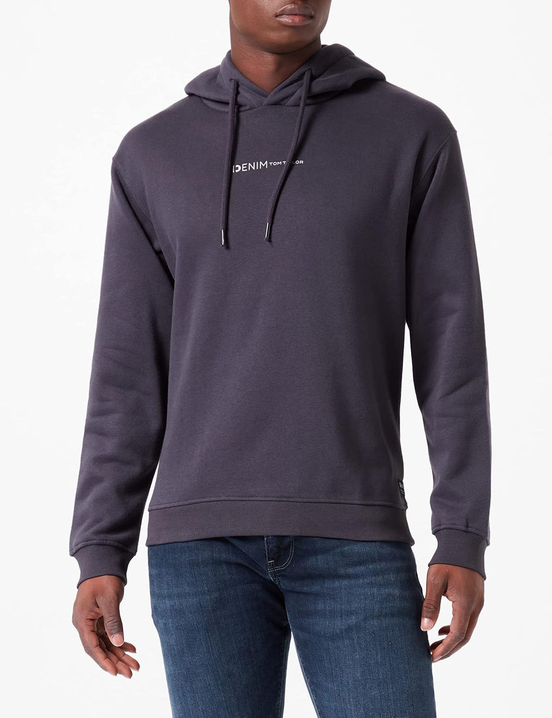 TOM TAILOR Denim Herren Hoodie Sweatshirt mit Logo-Print S 29476 - Coal Grey, S 29476 - Coal Grey