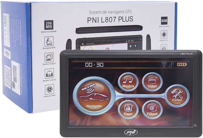 Navigationssystem GPS PNI L807 Plus 7-Zoll-Bildschirm, 800 MHz, 256 MB DDR, 8 GB interner Speicher,