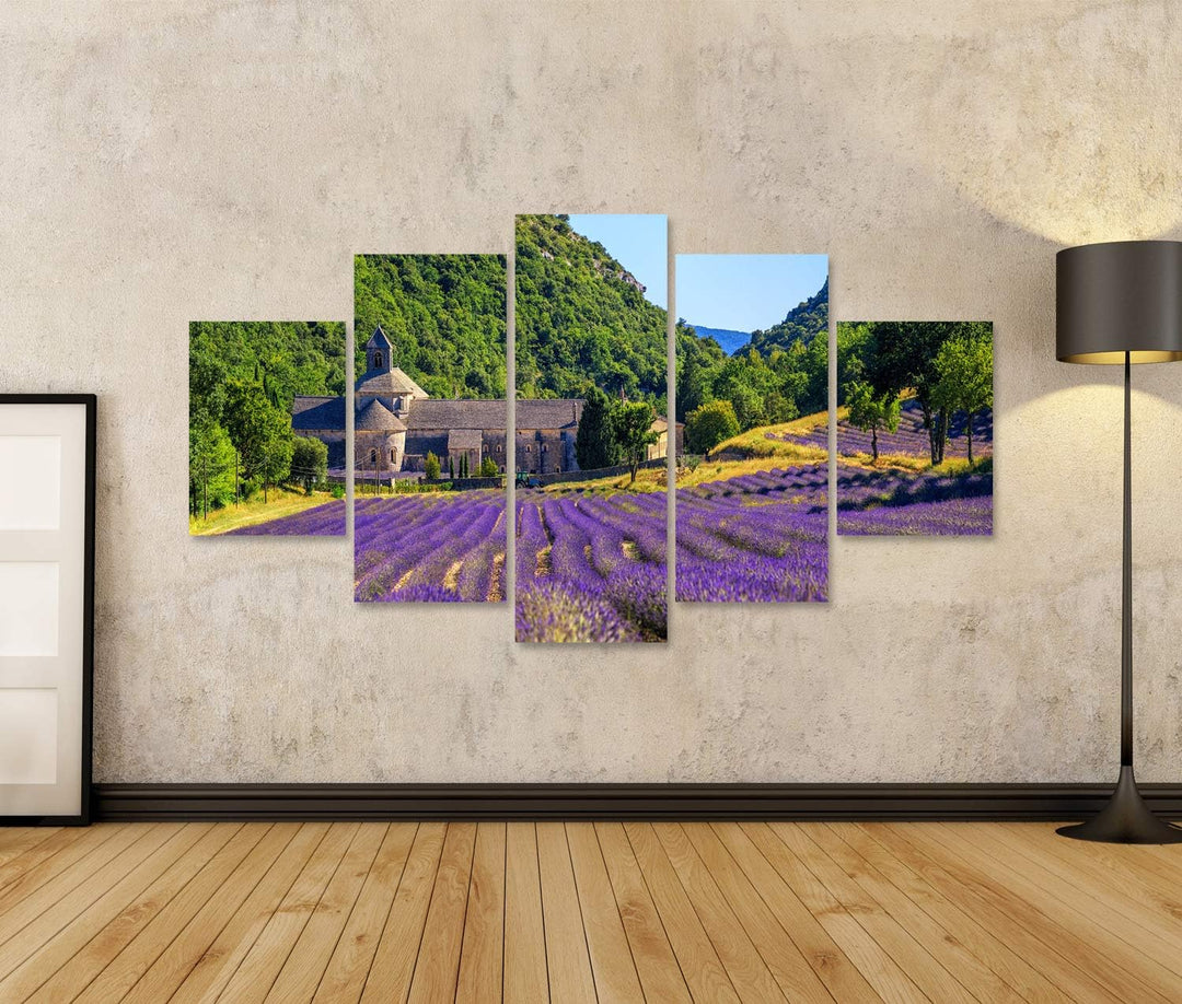 islandburner Bild auf Leinwand Blühendes Lila Lavendelfeld In Der Abtei Senanque In Gordes Provence