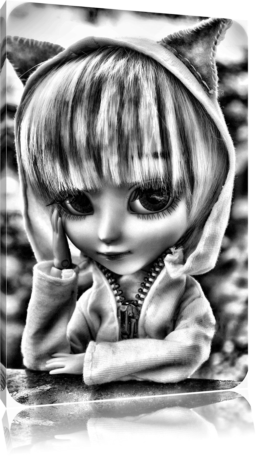 Pixxprint Pullip-Puppe / 100x70cm Leinwandbild bespannt auf Holzrahmen/Wandbild Kunstdruck Dekoratio