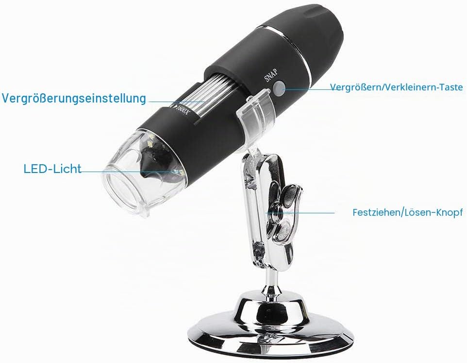 USB Digital Mikroskop, Elektronisches Hand Mikroskop Mikroskop Kamera HD 1600X-Vergrösserungs Endosk
