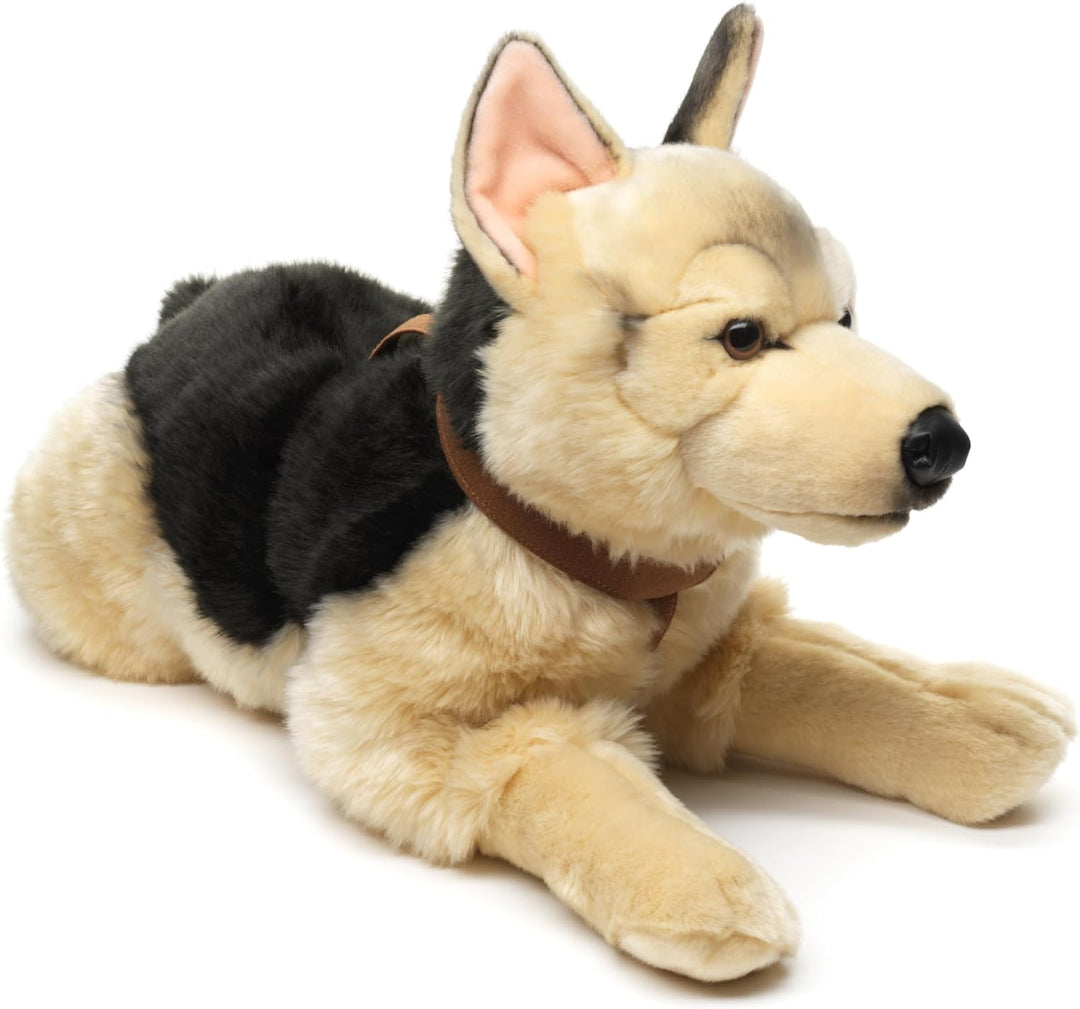 Uni-Toys - Deutscher Schäferhund, liegend (mit Geschirr) - 65 cm (Länge) - Plüsch-Hund, Haustier - P